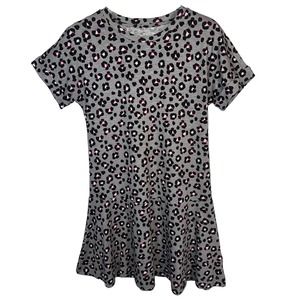 Kate Spade New York T-Shirt Dress Animal Print Gray Pink Black Cotton Size S